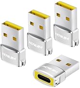 HOWJIM USB to USB C Adapter 4 Pack,USB C Female to A Male Charger Converter | Fast Charging and D...
