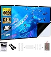 Black Backing Projector Screen 72 Inch VERCORKIN Outdoor Indoor Portable Projection Screens Movie...