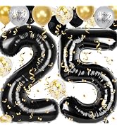 25th Birthday Decorations for Men, 40 inch 25 Balloon Numbers, 18 pcs 12 inch 25th Birthday Decor...