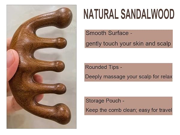 wooden massage comb