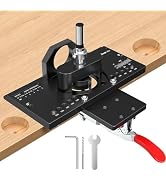 M-T Concealed Hinge Jig, 35mm Metal Cabinet door Hinge Hole Drilling Jig with Quick Clamp and Dus...