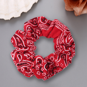 Red Bandana Scrunchies Hair Ties for Women