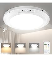 Yunaking Rechargeable Ceiling Light with Motion Sensor: Battery Operated LED Closet Light with Re...