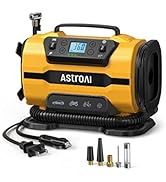 AstroAI Tire Inflator Portable Air Compressor Pump 150PSI 12V DC/110V AC with Dual Metal Motors &...