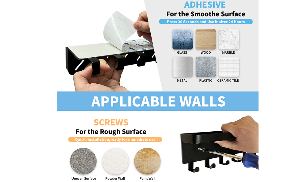Wall key holder with shelf