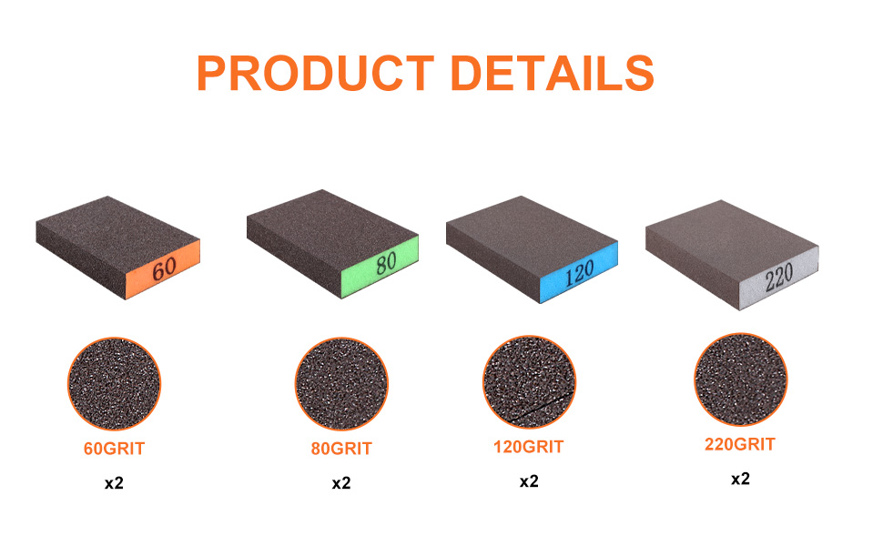 Romeda 8-Pack Sandpaper Block