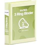 SUNEE 3 Ring Binder 1 Inch D Ring, Clear View Binder Three Ring PVC-Free (Fit 8.5x11 Inches) for ...
