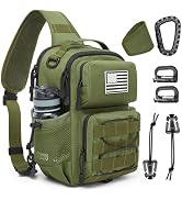 G4Free Tactical Backpack Military Sling Shoulder Bag Molle Pack for Every Day Carry-Green