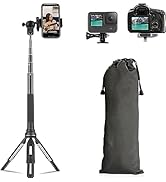 Acuvar Phone Tripod 55" - Works as Tripod, Selfie Stick, and Camera Monopod for Go Pro- Cell Phon...