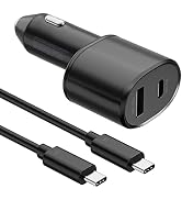 60w Car Charger Super Fast Charging 2.0 Dual-Port (45W+15W) with USB C to C Cable for Samsung Gal...