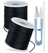 FIVEIZERO 2 Rolls Black Elastic Bracelet String Total 330 Feet,1mm,1.2mm,1.5mm Elastic Cord for B...