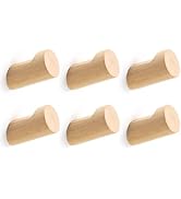 Optish Wood Wall Hooks for Hanging, 6 Pack Hat Hooks for Wall, Coat Hooks Wall Mount, Decorative ...