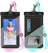smartlle Floating Waterproof Phone Holder Pouches Cases Covers, IPX8 Cell Phone Water Protectors ...