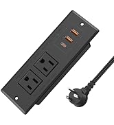 Recessed Power Strip, Flush Mounted Drawer Outlet with PD 20W Fast Charging USB-C Ports, Recessed...