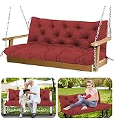 GZXAGZJ Porch Swing Cushions Outdoor 60 inch Waterproof Swing Cushions 3 Seater Replacement with ...