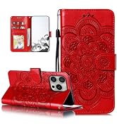 EYZUTAK Case for iPhone 16 Pro Max, Premium PU Leather Magnetic Closure Flip Wallet Phone Case wi...