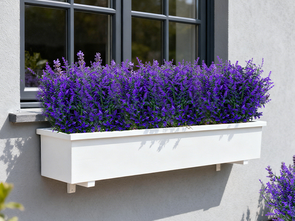 Artificial Lavender Fake Flowers Plastic Shrubs Indoor Outside Windows Decorations