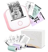 Memoking Mini Sticker Printer - T02 Small Thermal Printer for Phone, Portable Wireless Printer wi...