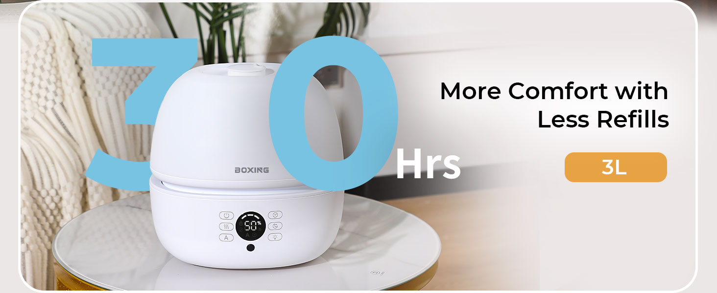 3L humidifier runs up to 30 hours