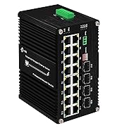 Industrial Gigabit Managed PoE Switch - 16 Ports 10/100/1000Mbps Web Management DIN Rail PoE Swit...