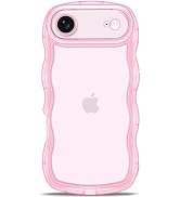 Anuck for iPhone Air Case Wavy Edge Clear Back Design, Anti-Slip Grip Cute Wave Curly Frame Shape...