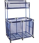 Hutigertech Pool Storage Bin Cart with Noodle Holder, Rolling Pool Storage Organizer Top Shelf Ny...