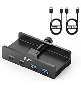 EJAY 4Ports 10Gbps USB-C HUB USB3.2 Clamp USB HUB Splitter,Mountable USB-C Adapter with Data & Po...