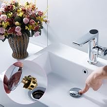 Bathroom Sink Drain,Vessel Sink Pop Up Drain With Detachable Basket Stopper