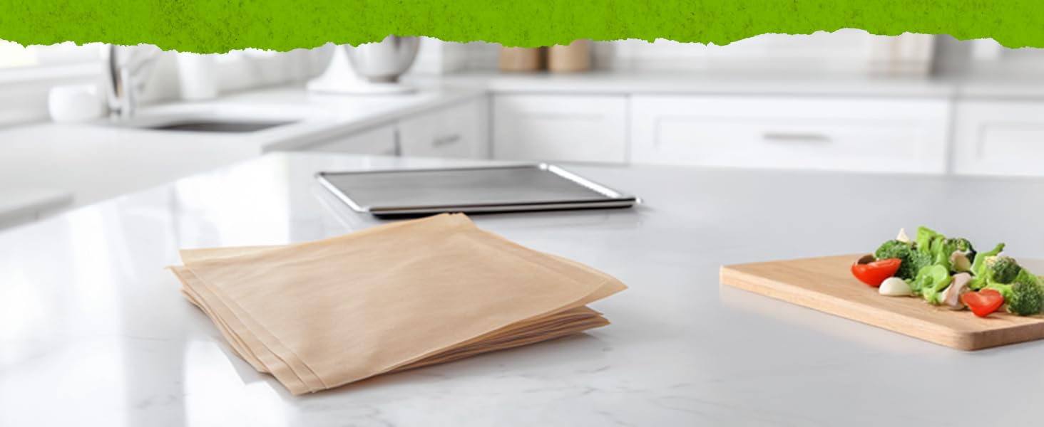 PaperChef parchment bags, cooking bags, oven-safe, non-stick, meal prep, 12 pack