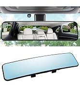 LivTee Anti Glare Rear View Mirror 11.2''(285mm), Wide Angle Panoramic Convex Curve Rearview Mirr...