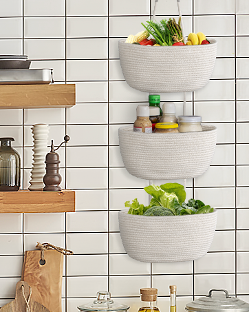 Wall Mounted Woven Hanging Basket
