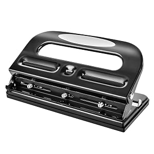 Basics 3-Hole Punch, 30 Sheet Capacity - Black