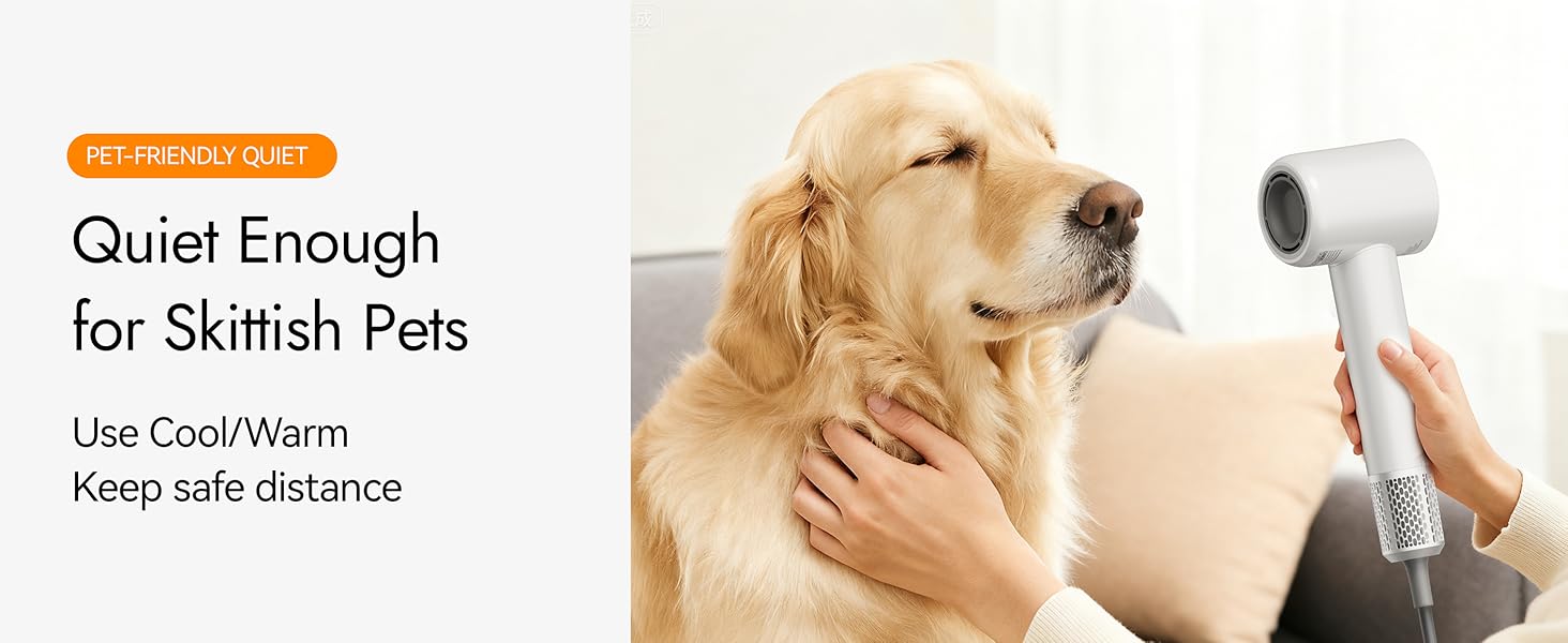 Owner gently drying dog on Cool, pet calm