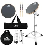 EASTROCK Practice Drum Pad Stand Bundles, 12 Inches Double Sided Silent Rubber Drum Pad, Rubber D...