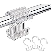 Amazer Plastic Shower Curtain Hooks, Shower Curtain Hooks, Double Shower Curtain Hooks Clear Show...