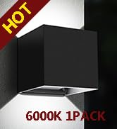 LEDMO LED Square Up and Down Sconce Outdoor Wall Lights 1800LM Modern House Lights Aluminum IP65 ...
