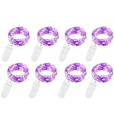 VOOKRY 8 Pack 30 Led Fairy Lights Battery Operated String Lights - 10 ft Purple Waterproof Silver...