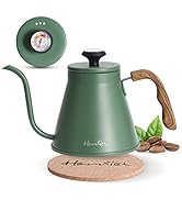 Harriet Gooseneck Kettle with Thermometer for Pour Over Coffee and Tea, 37 fl oz, Stainless Steel...