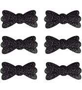 6Pcs Black Bow Magic Hair Pad Hair Sticker Clips Glitter Sequins Bang Fixed Seamless Magic Paste ...