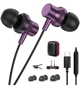 Jiunai USB C Earbuds for iPhone 16, Type C Wired Headphones with Mic in Ear Magnetic Noise Isolat...
