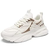 YCMM Chunky Fashion Sneakers for Women Men Mesh Platform Lace-Up Bold Dad Walking Sneakers Comfor...