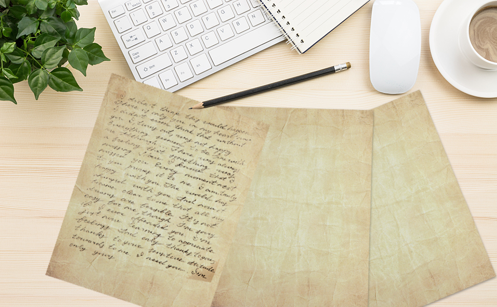70PCS vintage paper parchment decorative printer paper letter resume art