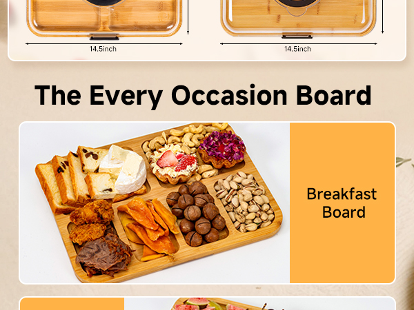 charcuterie board set, travel charcuterie board, bamboo charcuterie board with lid