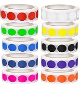 10000Pcs 1/2" Dot Stickers, Round Colored Coding Labels, Circle Stickers 10 Assorted Colors for Y...