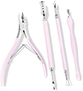NXJ INFILILA Cuticle Trimmer with Cuticle Pusher, 4Pcs Cuticle Remover Kit Nail Cuticle Trimmer S...