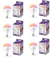 WiZ 65W BR30 Color LED Smart Bulb - Pack of 6 - E26- Indoor - Connects to Your Existing Wi-Fi - C...