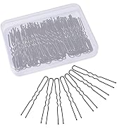Hair Pins for Women, IKOCO 80pcs 2.75inch U Shaped Hair Pins with Storage Box, Black