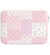 Shiprabags 13-14 inch Cotton Quilted Laptop Sleeve for Women, Aesthetic Puffy Laptop Case Carryin...