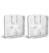 Simple Deluxe Box Fan 20 Inch, 3-Speed Cooling Fan with Aerodynamic Shaped Fan Blades, Convenient...