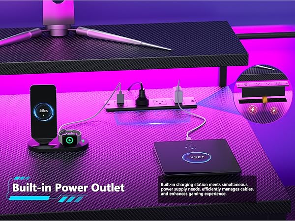 gaming desk with outlets